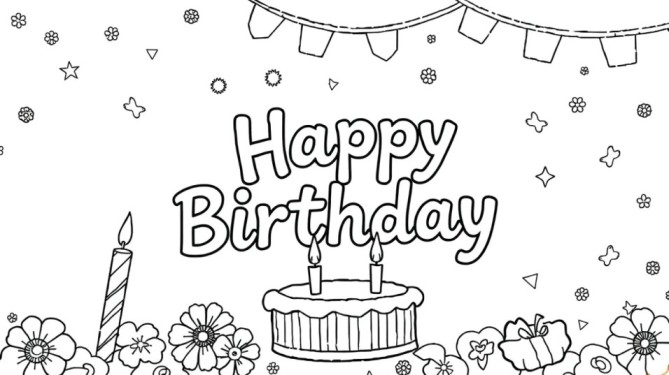 Happy Birthday Coloring Pages