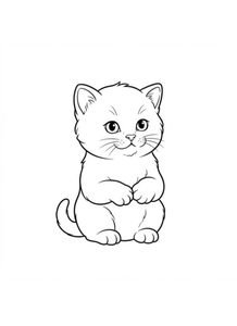 Baby Kitten Coloring Page