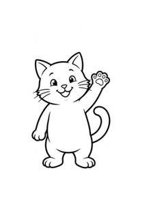 Cartoon Cat Coloring Page