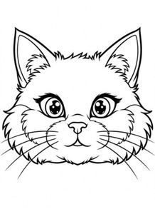 Cat Face Coloring Page