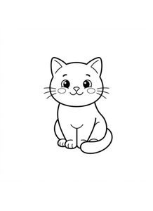 Cute Cat Coloring Page