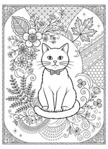 Decorative Cat Coloring Page