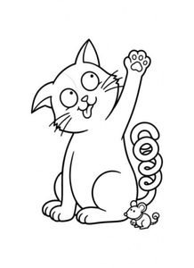Funny Cat Coloring Page