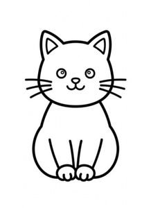 Sitting Cat Coloring Page