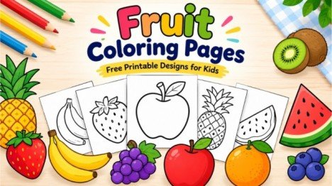 Free printable fruit coloring pages for kids